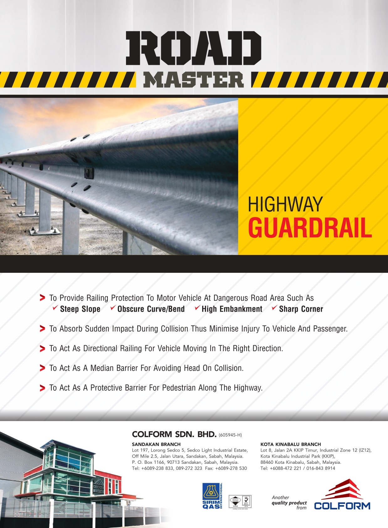 Highway Guardrail | Colform Group Berhad | Reliable Products | Kota ...